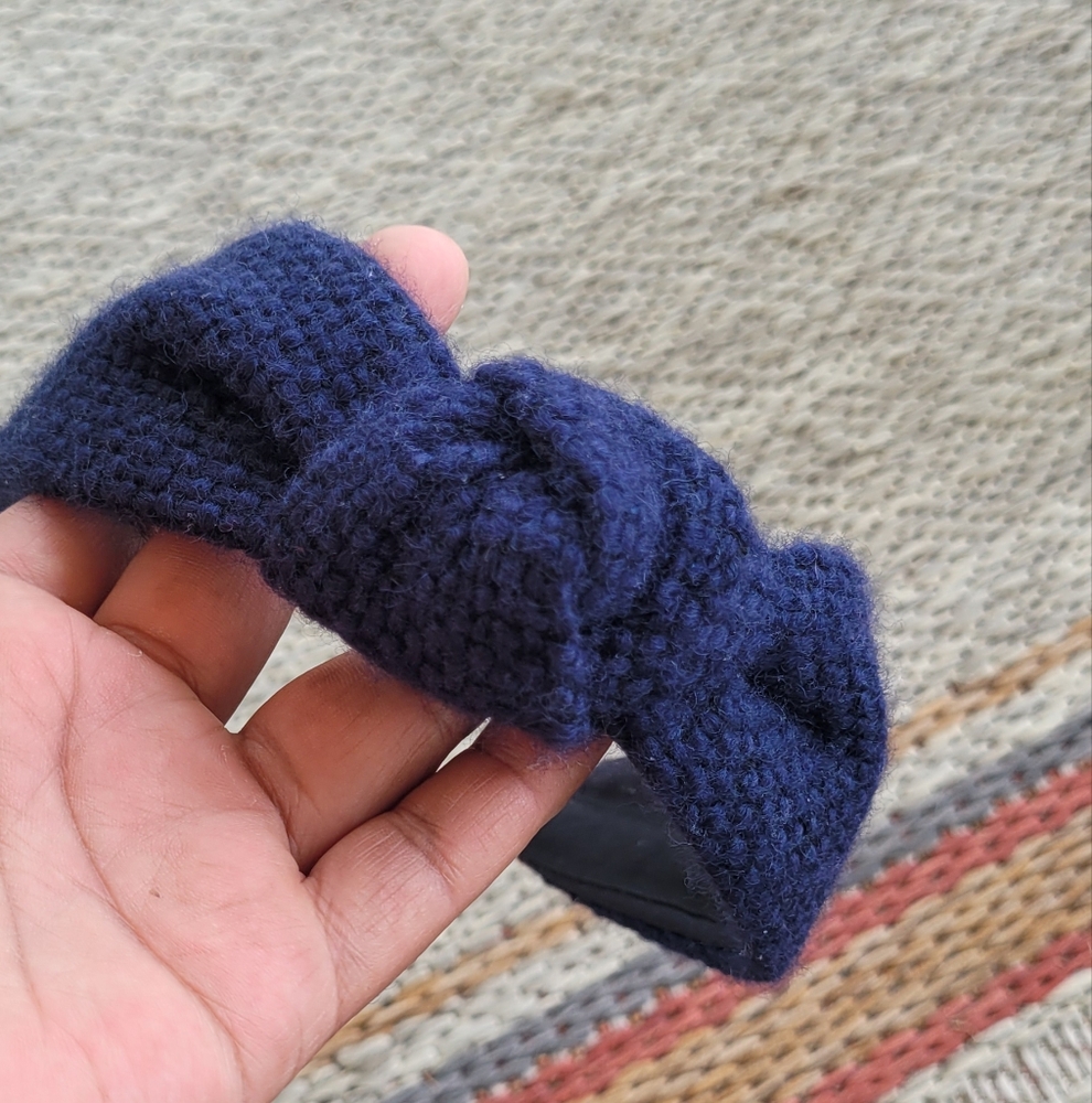 "Jennifer Ouellette" Cozy Navy Blue Headband